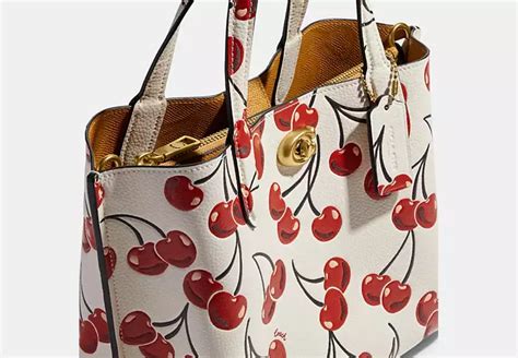 coach willow tote 24 cherry